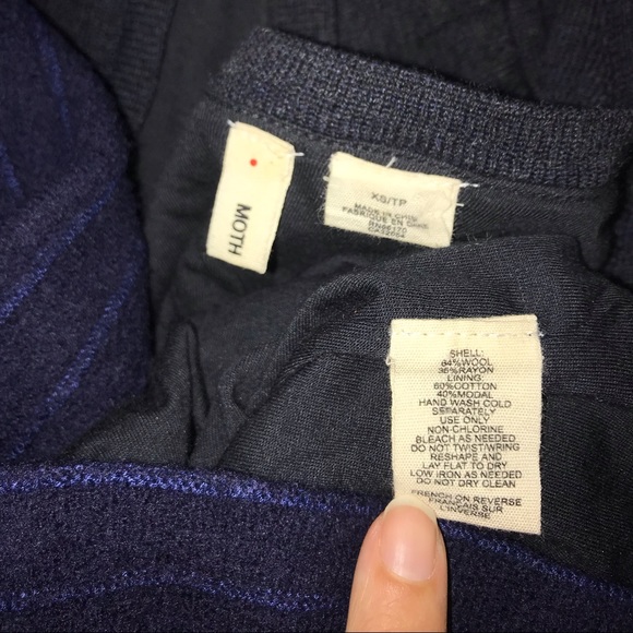 Moth Wool Blend Flutter Ruffle Sleeve Sweater Tie Front Bow Dress - Picture 8 of 11